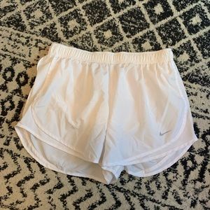 White Nike Running shorts